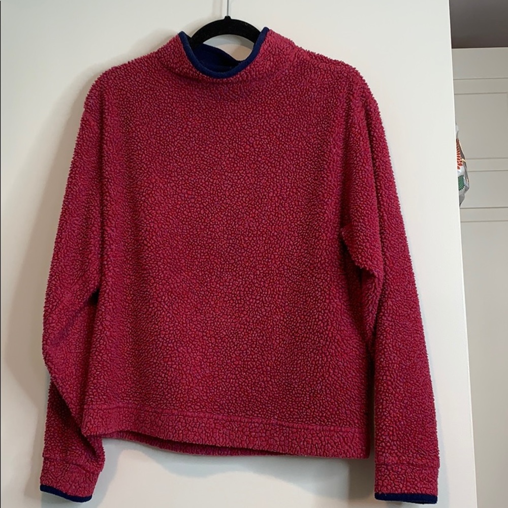 Red fuzzy L.L BEAN sweater.